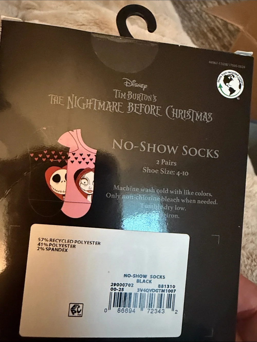 The Nightmare Before Christmas Jack Skellington Women’s No-Show Socks - Gray